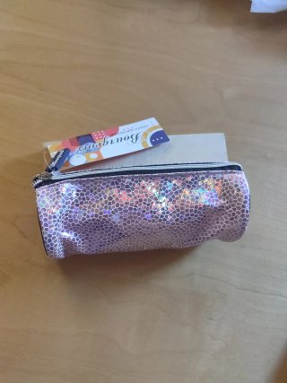 Estuche escolar brillante rosa 18cm