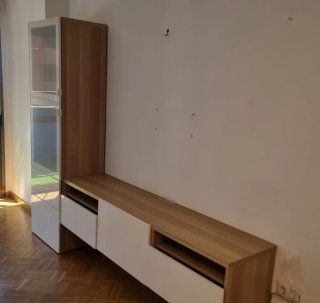 Mueble TV Besta Vitrina Blanco/Madera