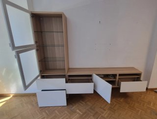 Mueble TV Besta Vitrina Blanco/Madera