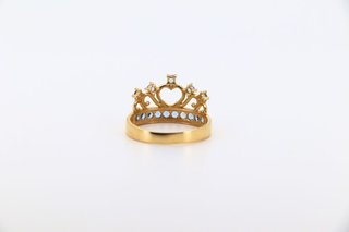 ANILLO GRANDE CORONA CIRCONITAS AZULES.