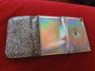 Portafoglio glitterato argento