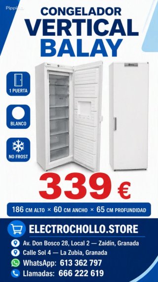 Congelador Vertical Balay 1 Puerta Blanco