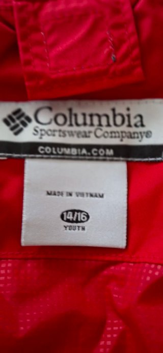 Cortavientos Columbia Negro y Rojo