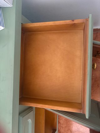 Mueble de salón madera verde y marrón