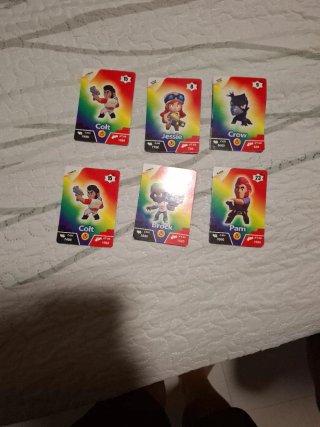 Cartas Brawl Stars (Colt, Jessie, Crow, Brock, Pam