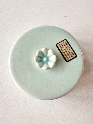 Caja cerámica artesana vintage flor
