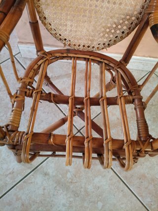 Poltroncina in bambù/vimini vintage bambini