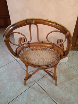 Poltroncina in bambù/vimini vintage bambini
