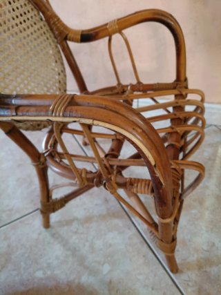 Poltroncina in bambù/vimini vintage bambini