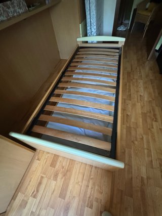 Materasso singolo in memory + rete doghe in legno1