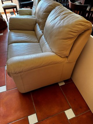 Sofá Natuzzi Piel Beige 2 Plazas