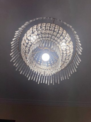 Lámpara de techo de cristal y metal