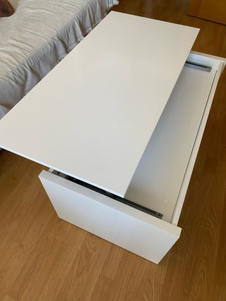Mesa centro elevable blanca