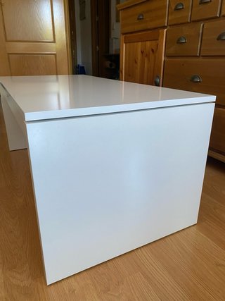 Mesa centro elevable blanca