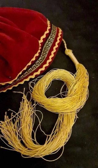 Antico fez greco/turco rosso velluto