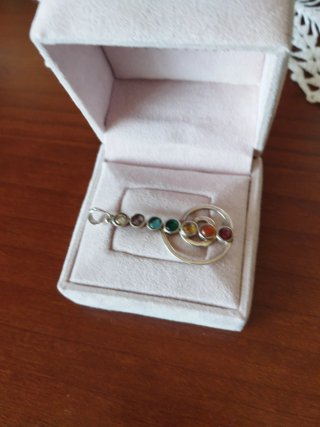 Colgante Plata Ley y Gemas Multicolor