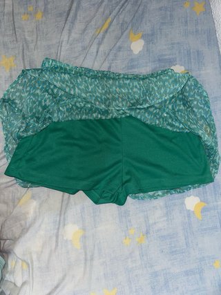 Falda pantalón verde y turquesa