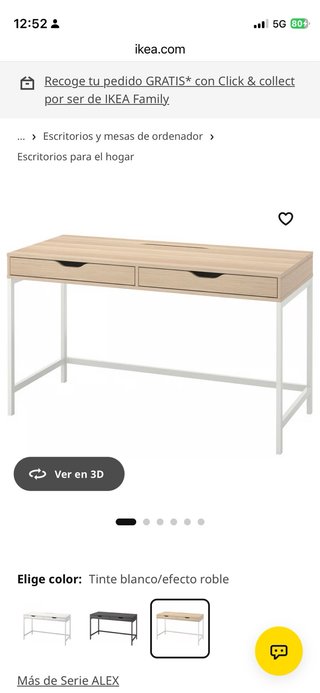 Escritorio IKEA ALEX Madera y Blanco 139x59