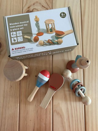Set instrumentos musicales madera 5 piezas