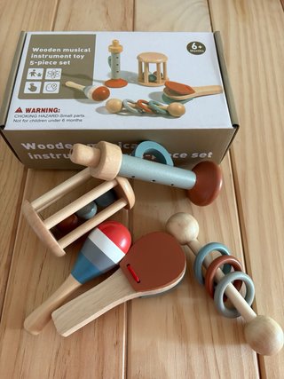 Set instrumentos musicales madera 5 piezas