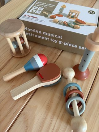 Set instrumentos musicales madera 5 piezas