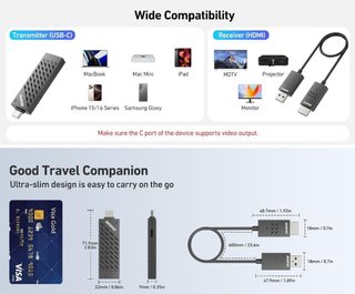 Kit trasmettitore wireless USB-C e ricevitore HDMI
