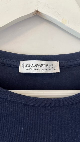 Camiseta top azul marino manga corta