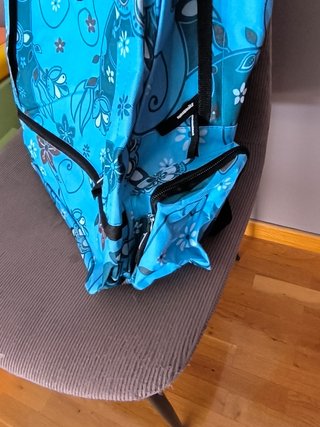 Mochila 360 floral azul y verde