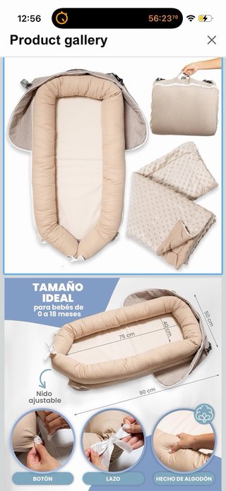 Nido para bebé transportable y lavable