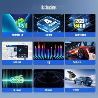 Radio Android 13 2 DIN Carplay Mercedes