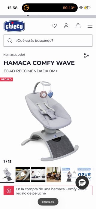 Hamaca/Silla Bebé Chicco 0+ Juego y Descanso