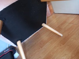 Sillón rosa tela y madera