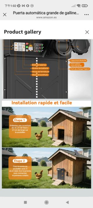 Puerta Automática Gallinero Solar Grande