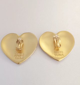 Pendientes clip Bimba y Lola corazón brillantes