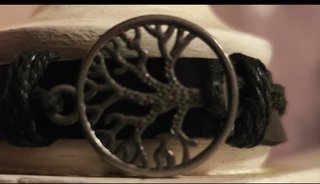 Pulsera árbol de la vida plata y negro