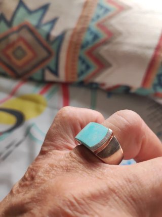Anillo Plata Ancho Turquesa