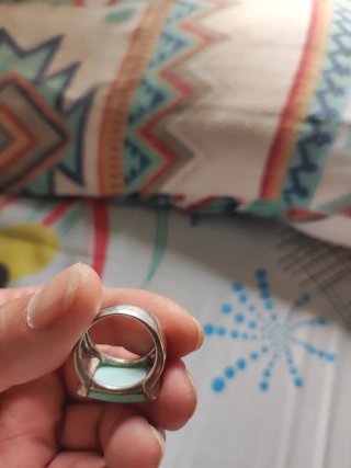 Anillo Plata Ancho Turquesa