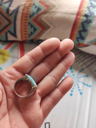 Anillo Plata Ancho Turquesa