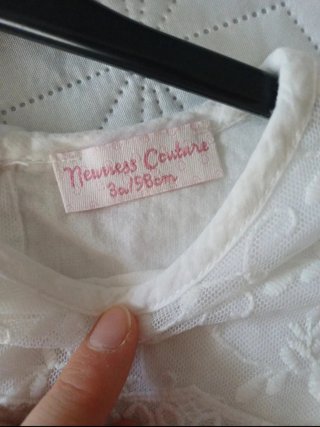 Lote 2 Camisas Niña Blancas Encaje Talla 3