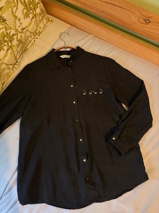 Camisa Zara Negra Talla M Diseño Exclusivo