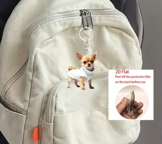 Portachiavi Chihuahua 2D Flat