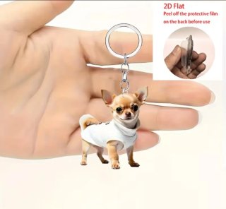 Portachiavi Chihuahua 2D Flat