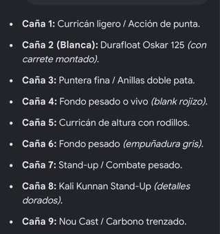 Lote 9 cañas pesca curricán, altura y fondo