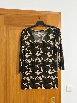 Camiseta militar estampado aves
