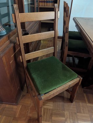 Mesa comedor madera con alas y 6 sillas