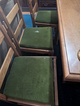 Mesa comedor madera con alas y 6 sillas
