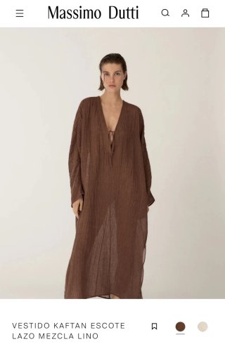 Vestido Massimo Dutti Marrón Talla XS