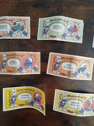 Billetes Antiguos Pitufetas Banca de los Pitufos