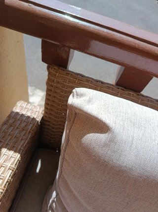 Conjunto jardín rinconera sofás y mesa