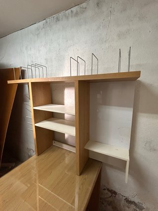 Conjunto de escritorio madera y cristal